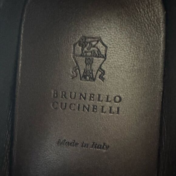 Brunello Cucinelli Gray Slip-On Loafers - Picture 3 of 4